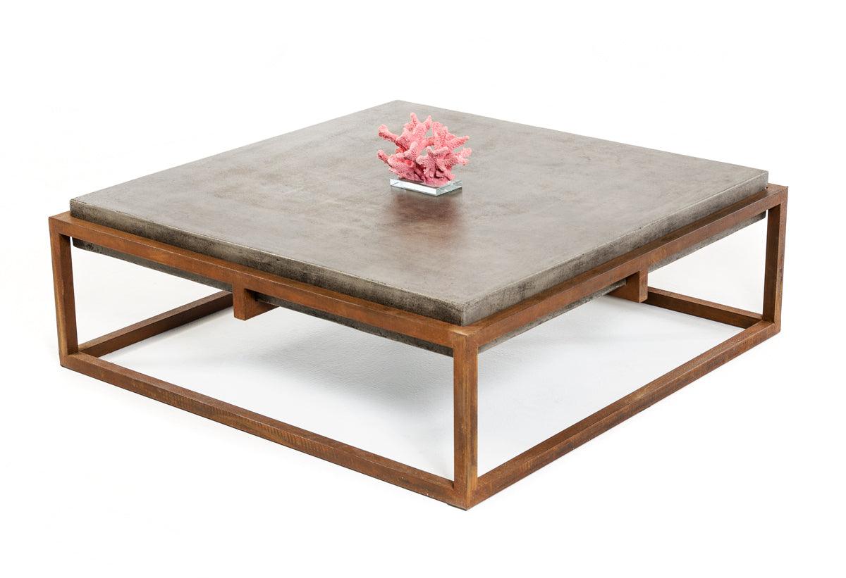 15" Concrete and Metal Coffee Table - AFS
