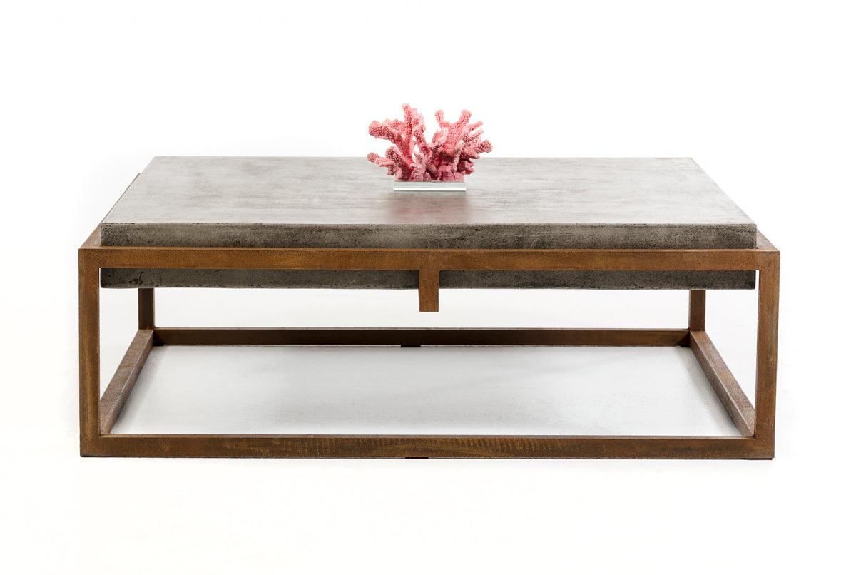 15" Concrete and Metal Coffee Table - AFS