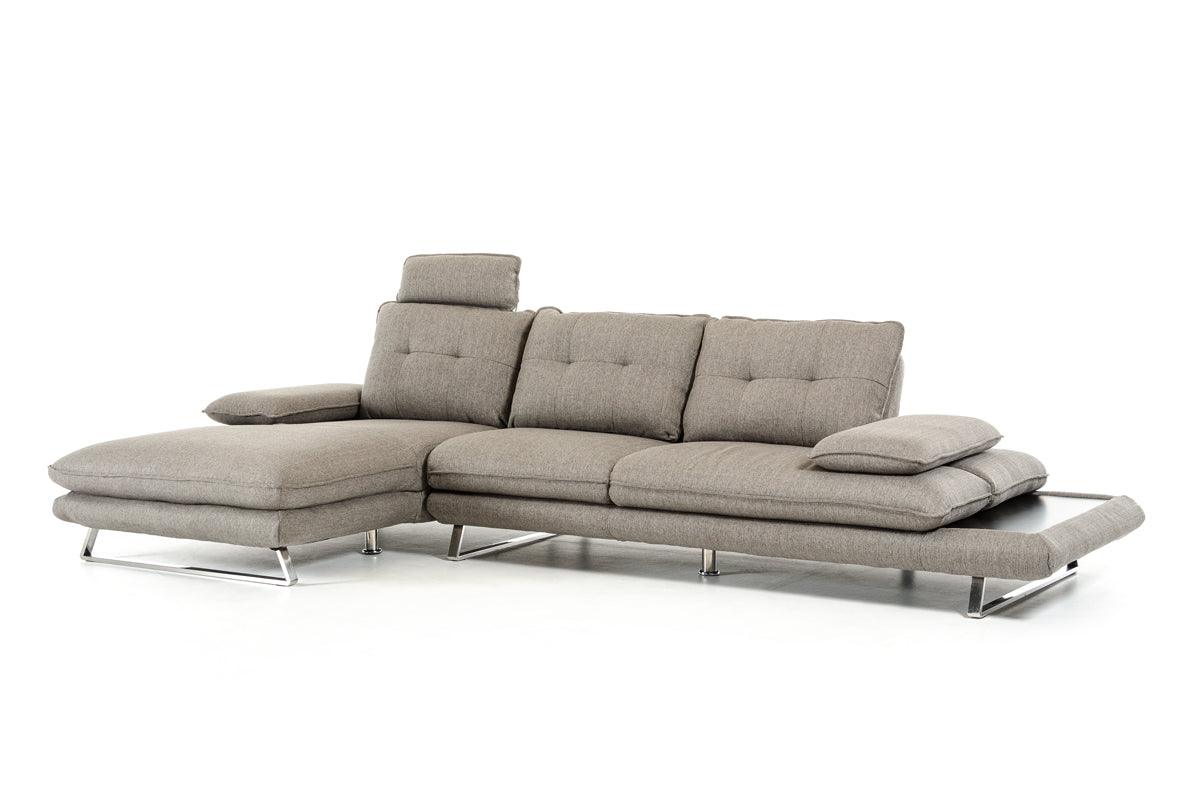 34" Grey Foam Steel Wood and Veneer Sectional Sofa - AFS