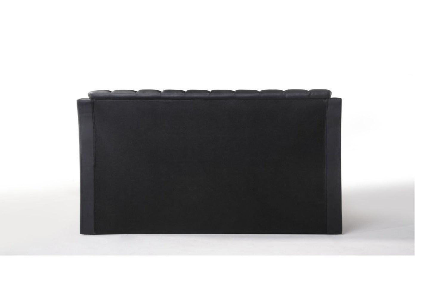 90" X 79" X 49" Black Pu Button Tufted King Bed - AFS