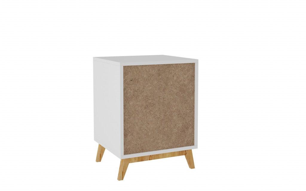 Modern White and Natural Flair Night Stand - AFS