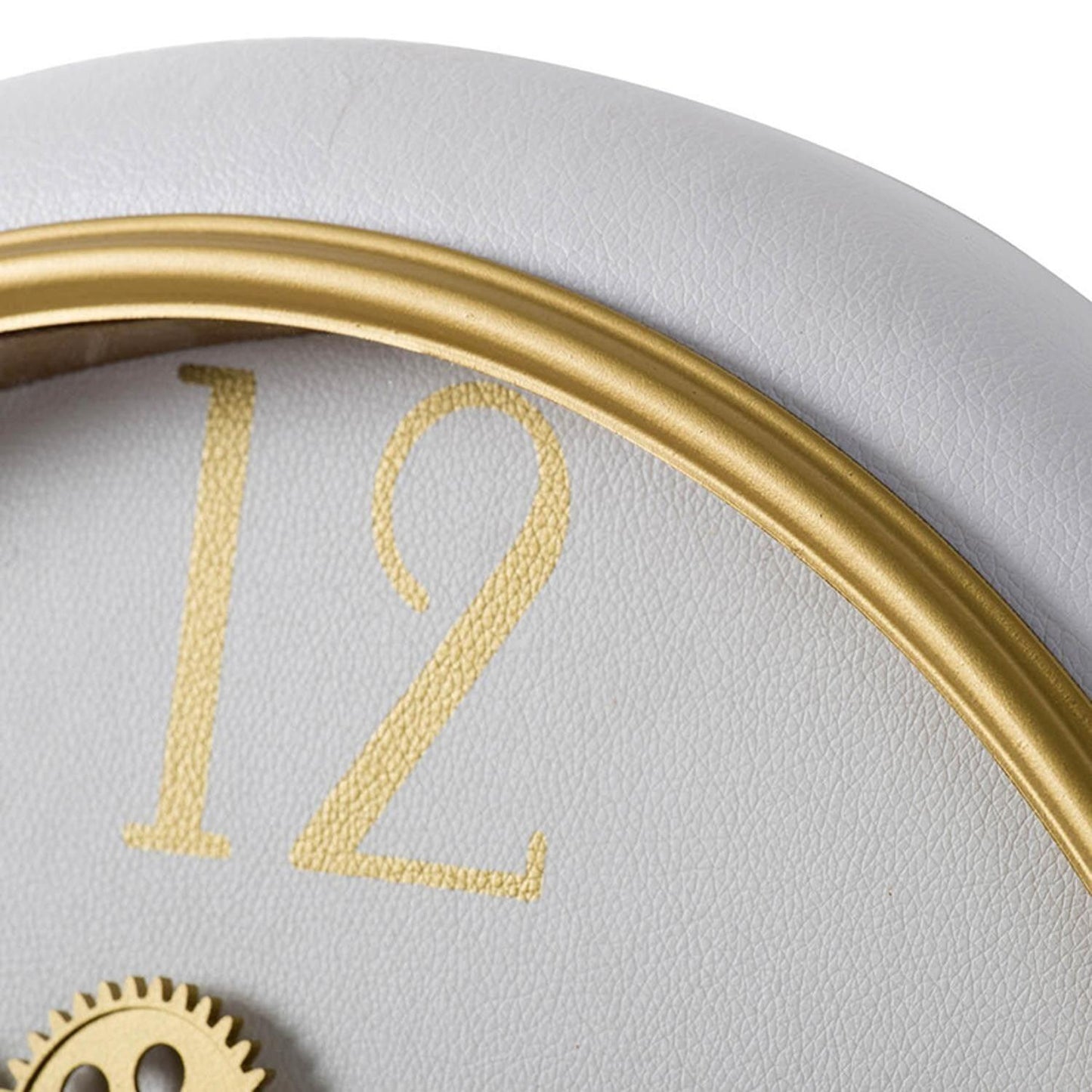 White and Gold Gears Minimal Wall Clock - AFS