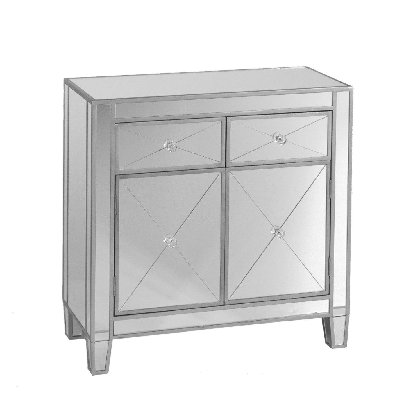 Glamorous Mirrored Bling Two Door Storage Accent Cabinet - AFS