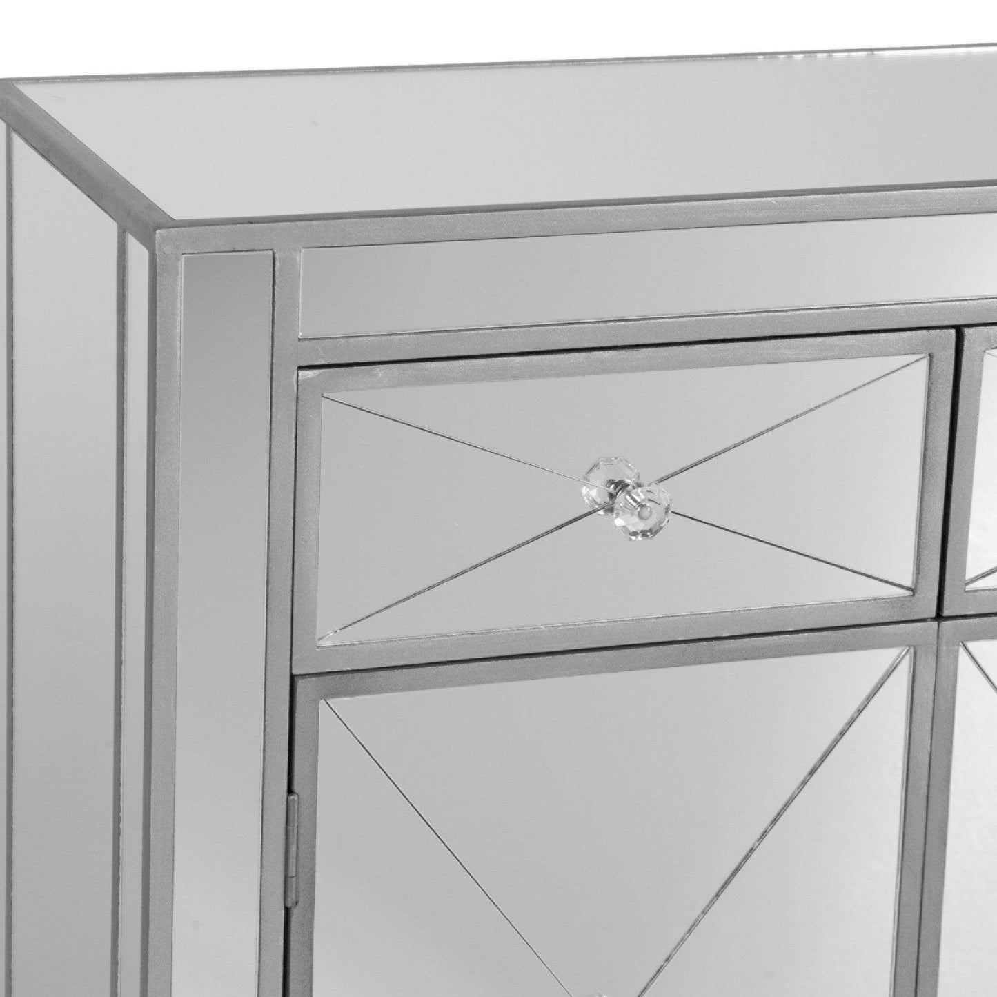 Glamorous Mirrored Bling Two Door Storage Accent Cabinet - AFS