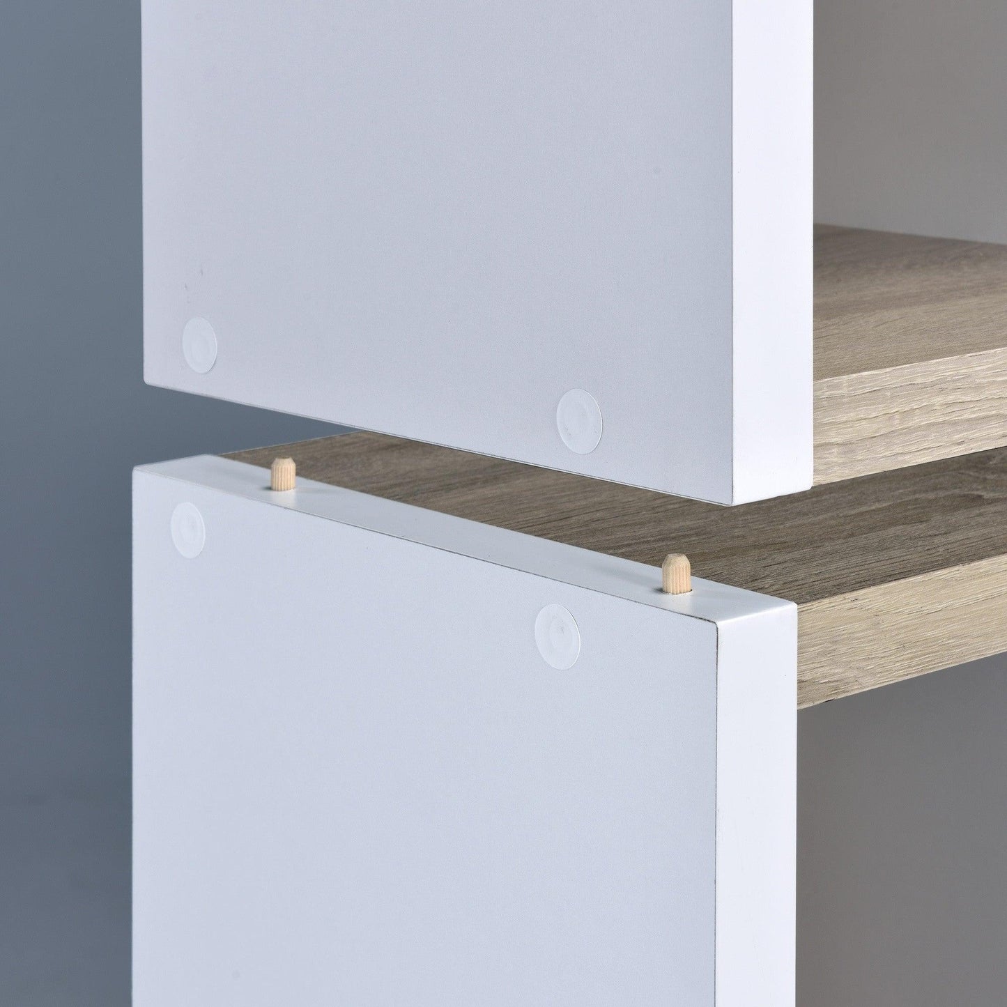Modern Natural and White Four Cube Storage Bookshelf - AFS