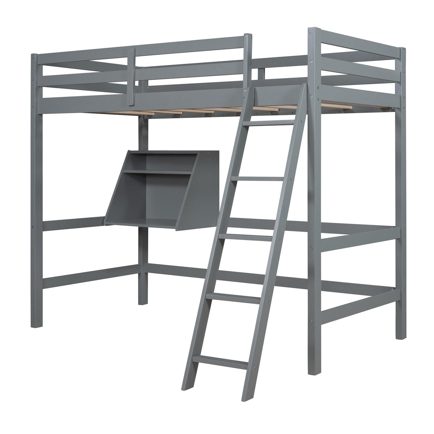 Gray Convertible Twin over Twin Bunk Bed with Storage - AFS