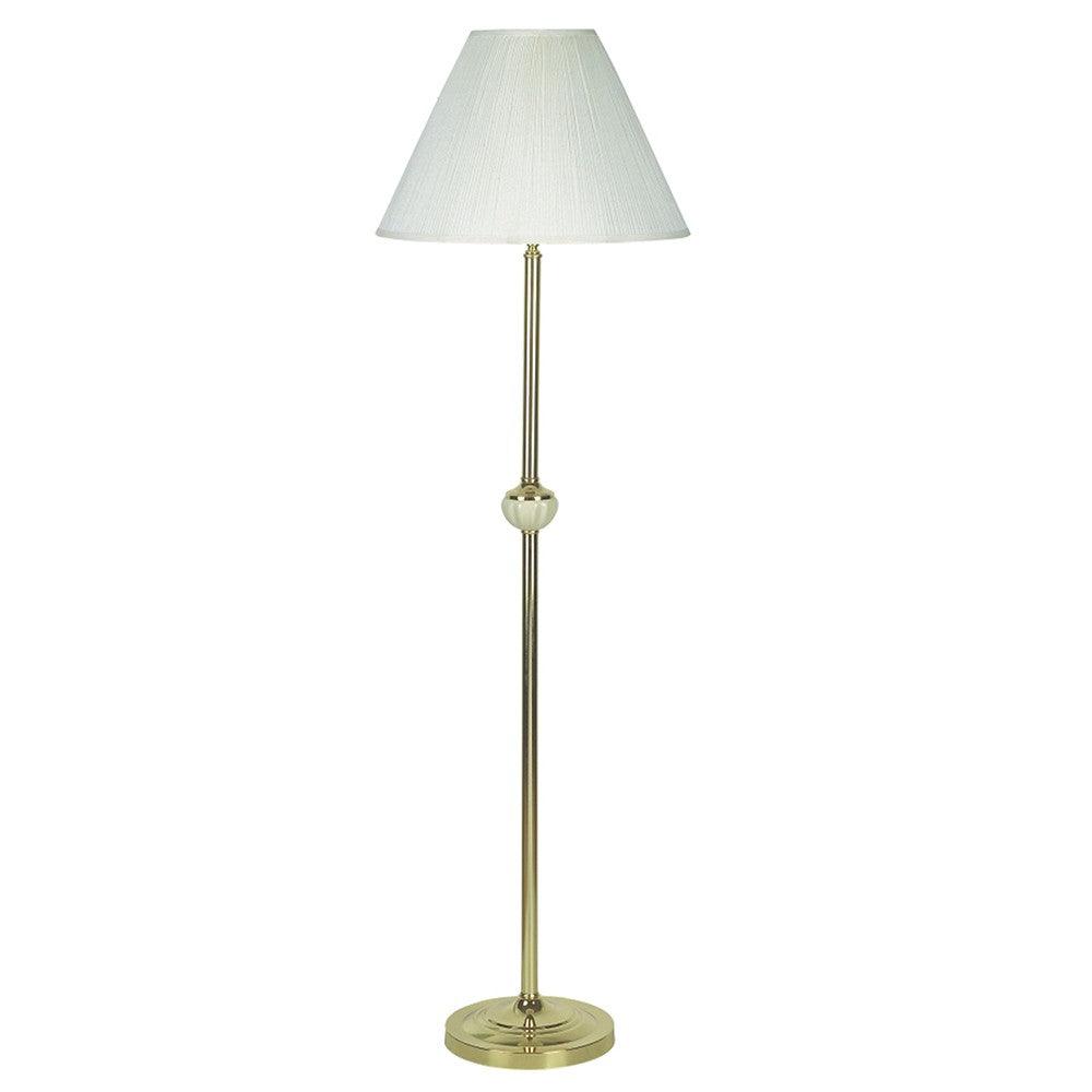 Gold and White Floor Lamp with Ceramic Accent - AFS