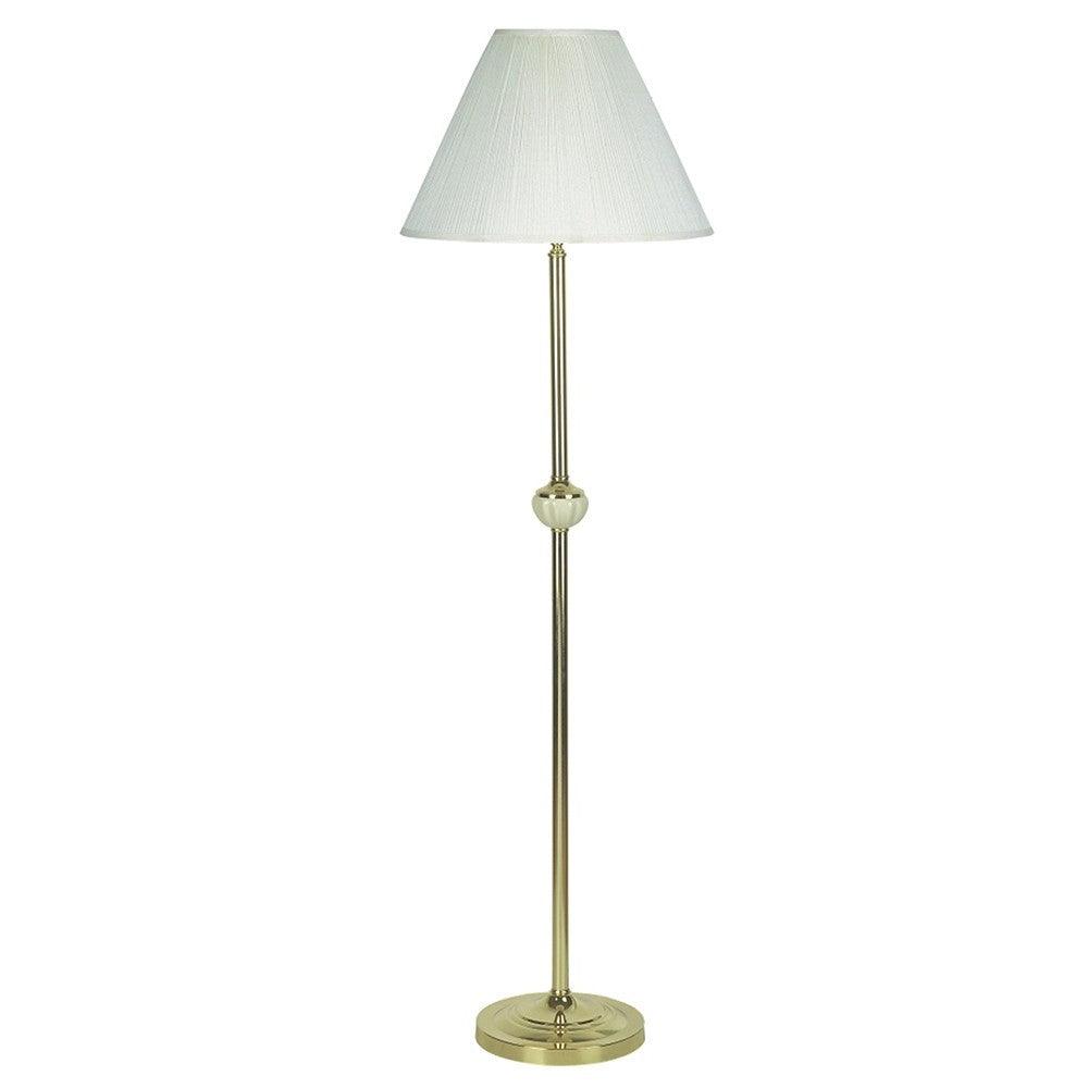 Gold and White Floor Lamp with Ceramic Accent - AFS
