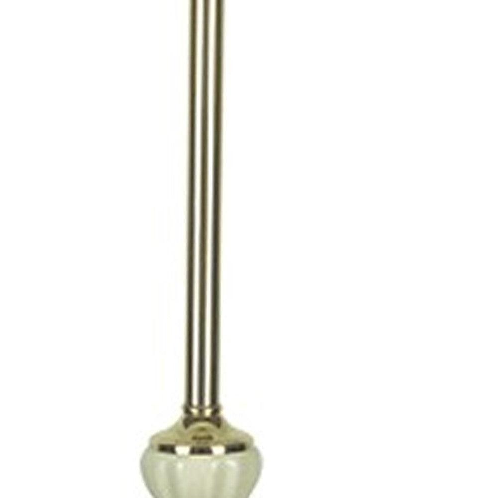 Gold and White Floor Lamp with Ceramic Accent - AFS