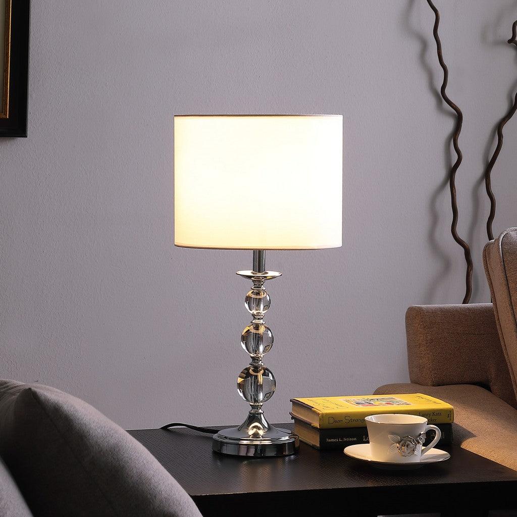 20? Modern Crystal Orbs And Metal Table Lamp - AFS