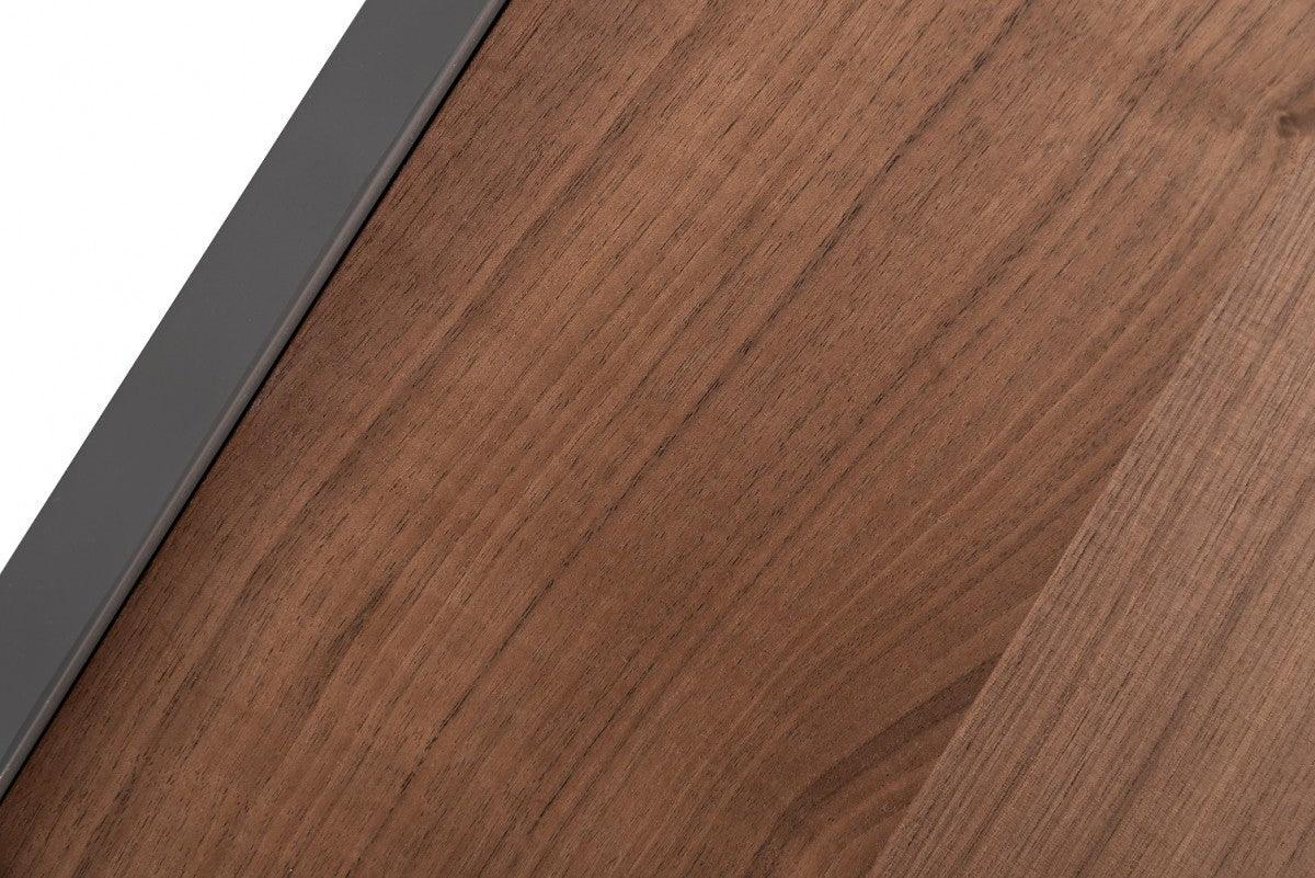 Modern Walnut Nightstand with Drawer Box and Shelf - AFS
