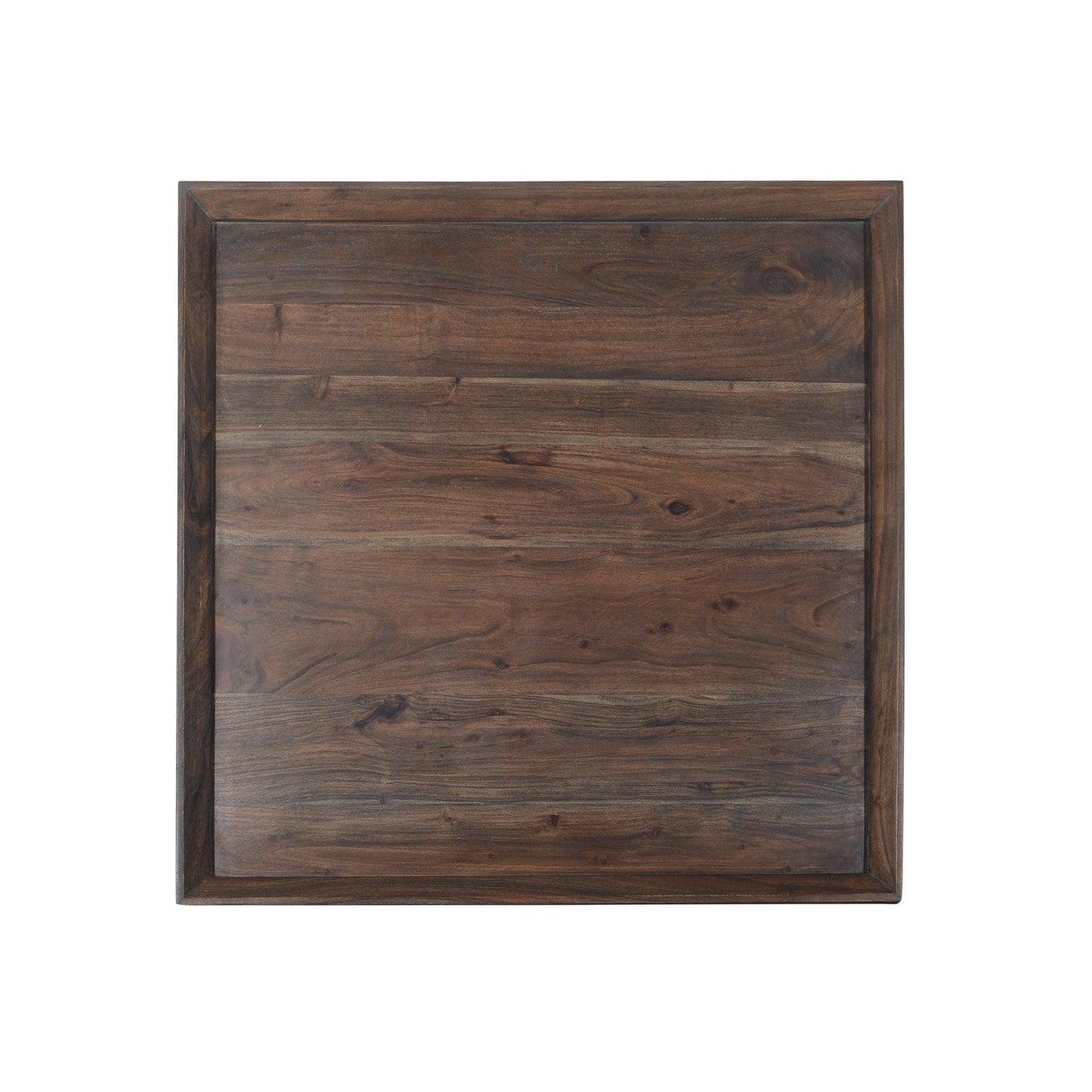 36 Inch Square Shape Acacia Wood Coffee Table with Trapezoid Base, Brown - AFS
