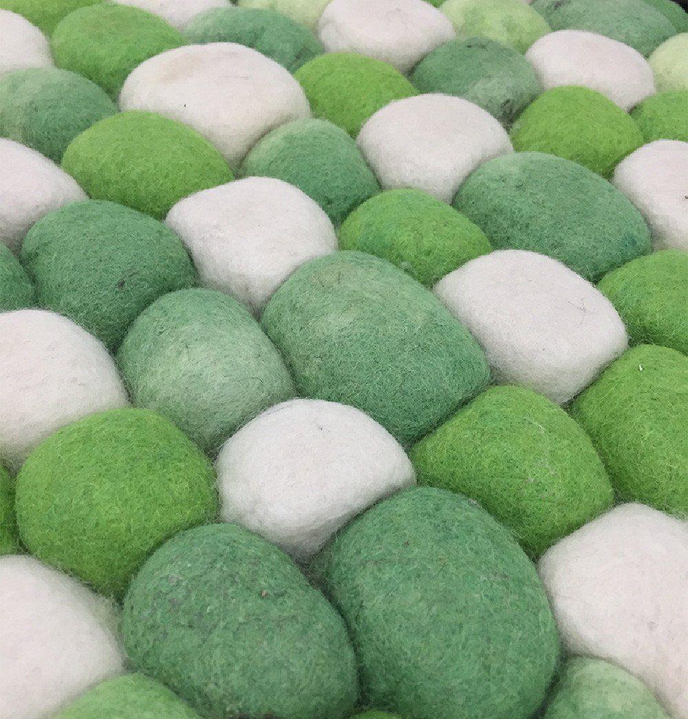 Handmade Woolen Pebble Pouf | Green