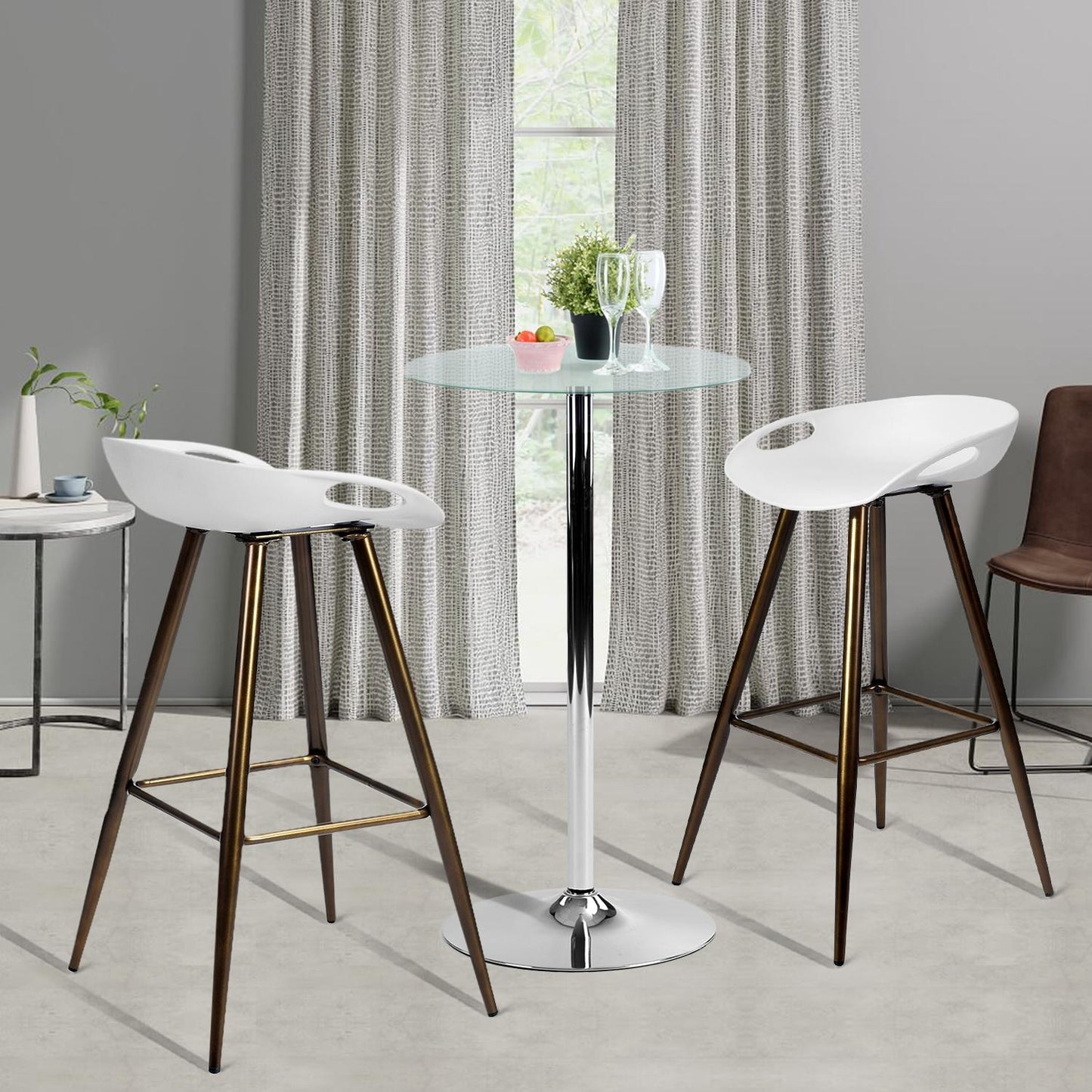 Dining Chair Barstool White 2 Piece