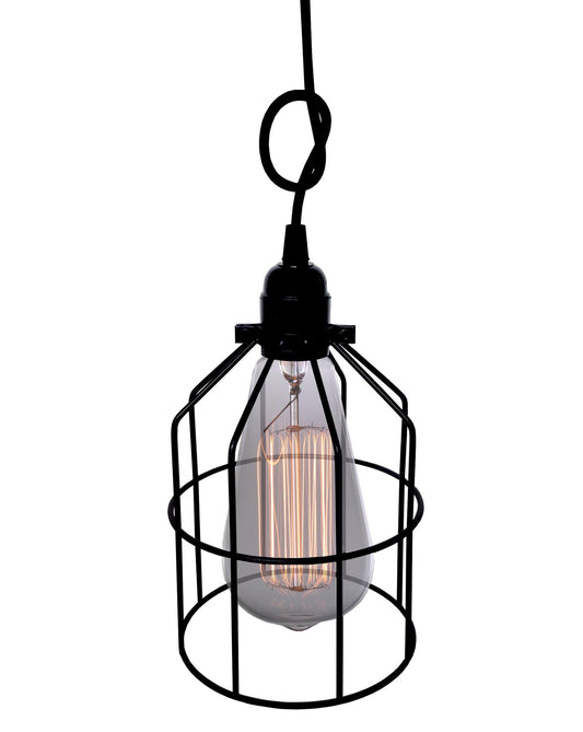 Leena 1-light Black Adjustable Height 6-inch Edison Pendant with Bulb - AFS