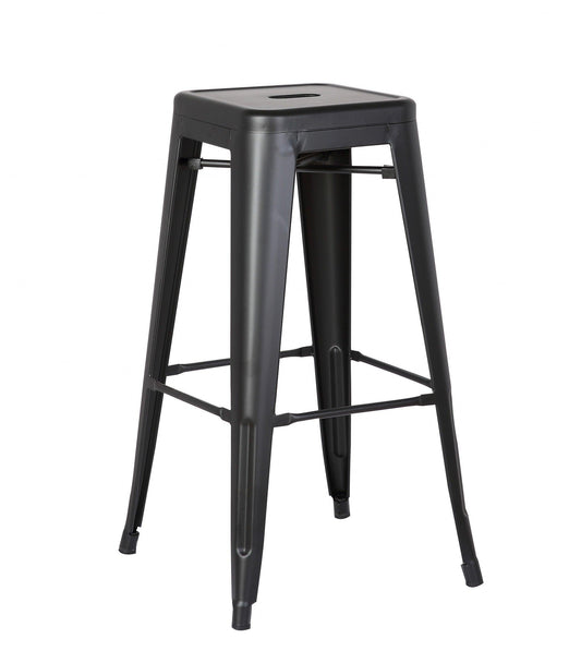 30" Matte Black Backless Metal Barstool With a Set of 2 - AFS