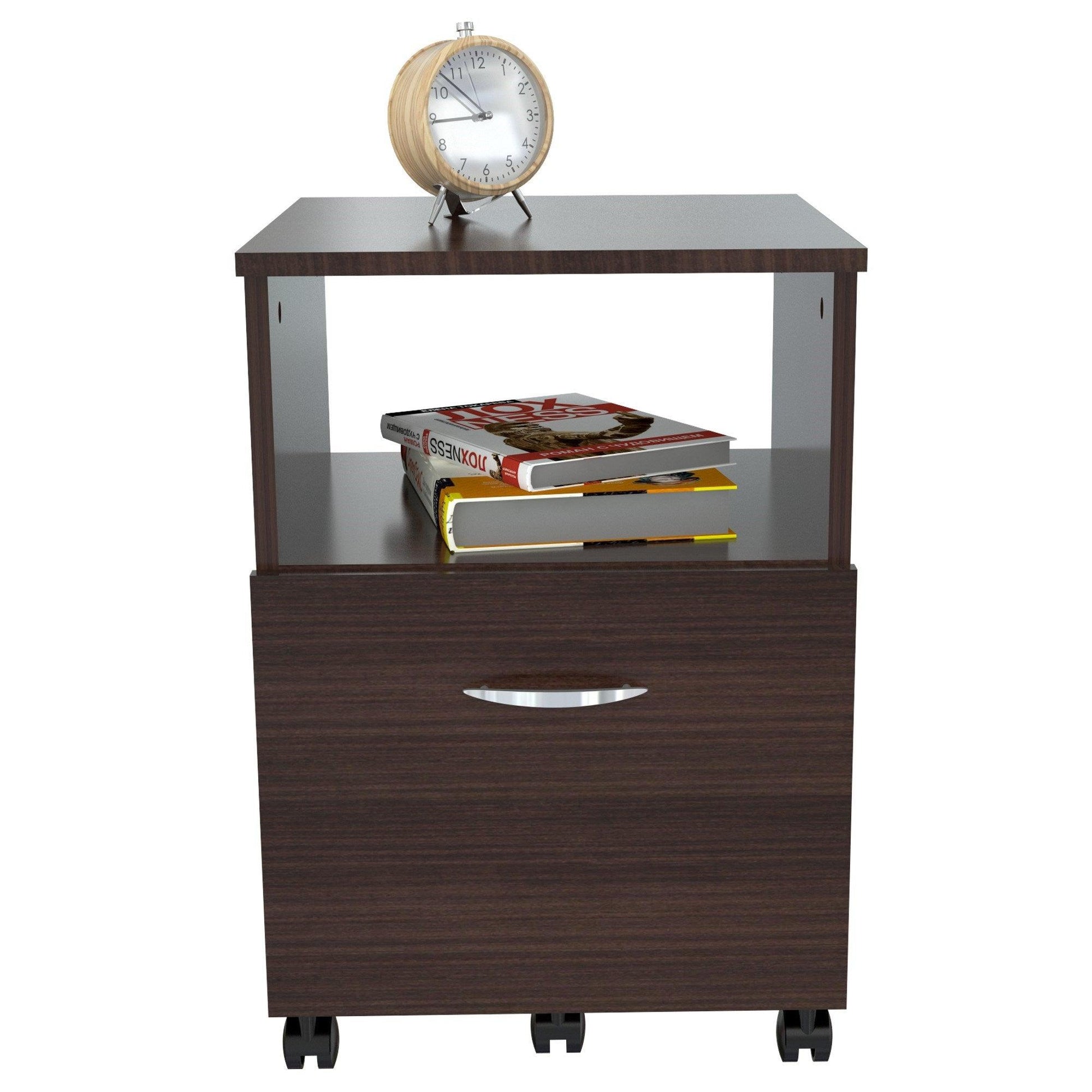 Espresso Finish Wood Large Drawer Filing Cabinet - AFS