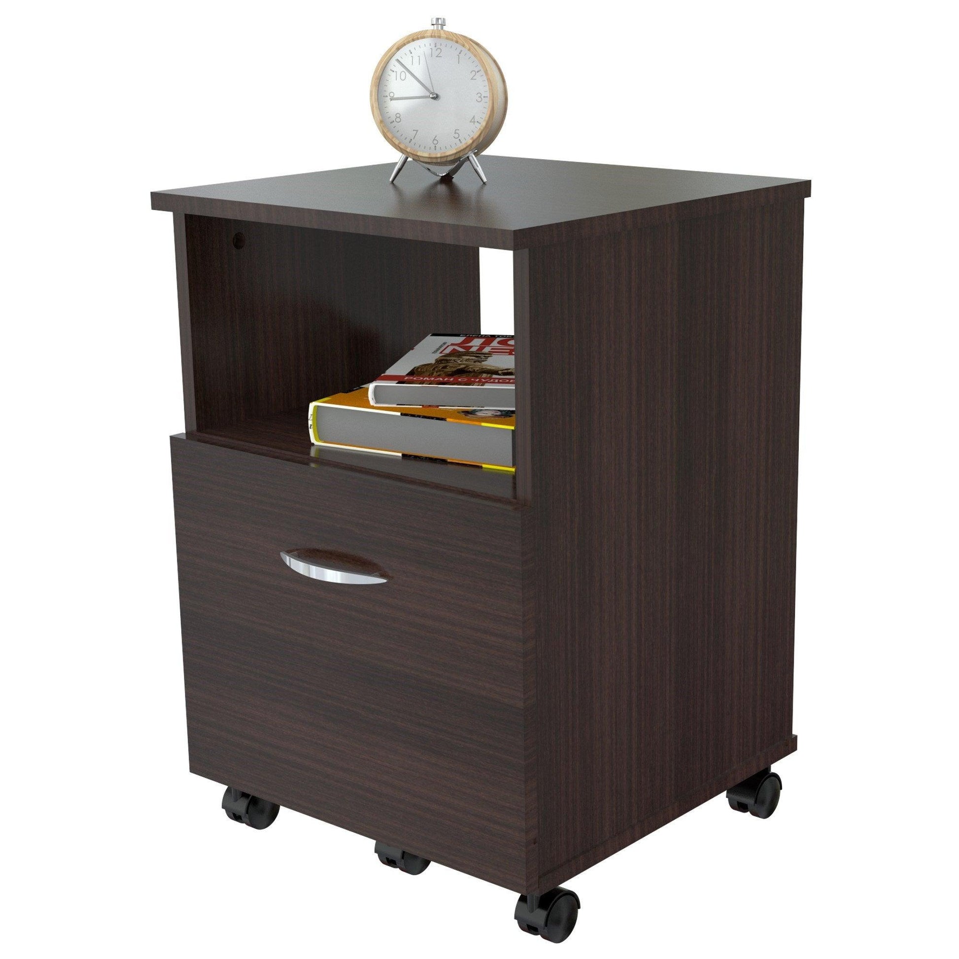 Espresso Finish Wood Large Drawer Filing Cabinet - AFS