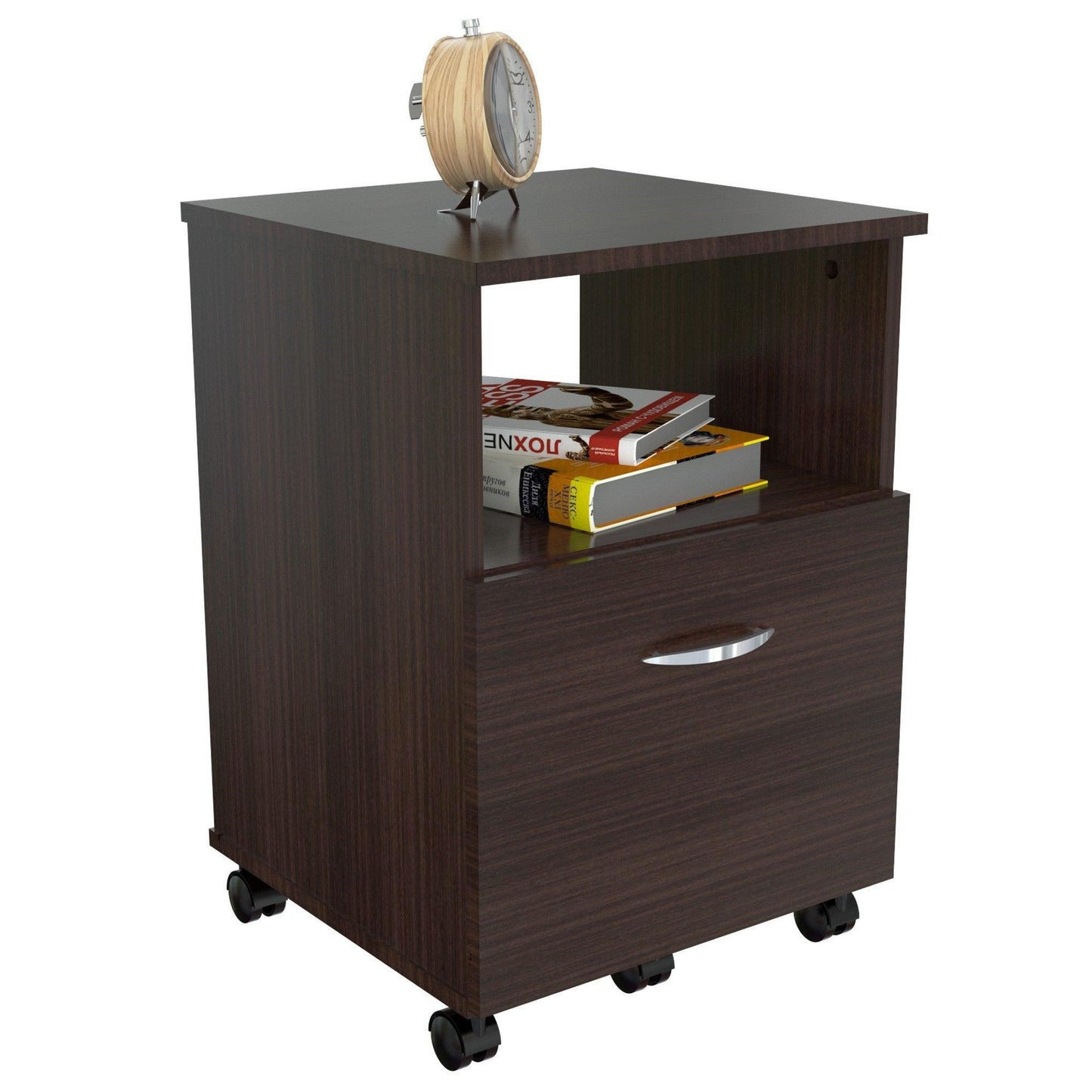 Espresso Finish Wood Large Drawer Filing Cabinet - AFS