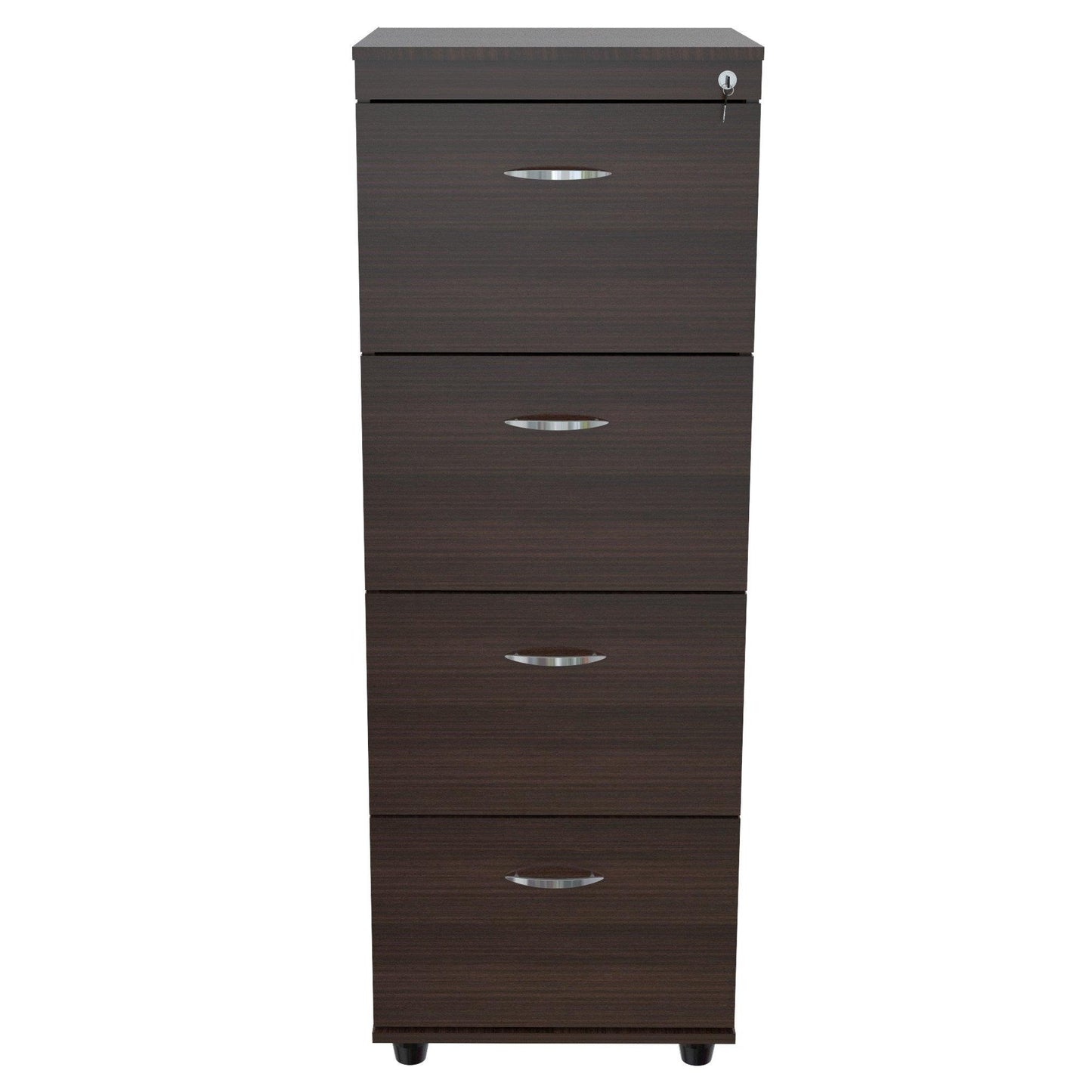 Espresso Wood Finish Four Large Drawer Filing Cabinet - AFS