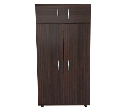 Espresso Finish Wood Wardrobe with Four Doors - AFS