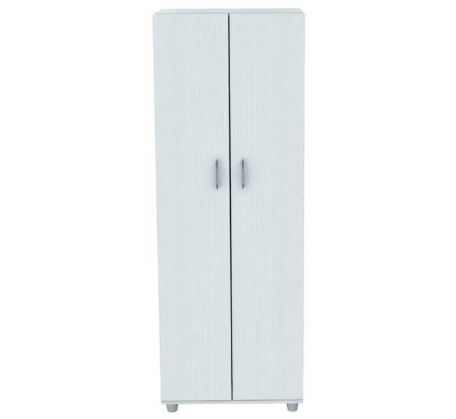 White Finish Wood Storage Cabinet with Two Doors - AFS