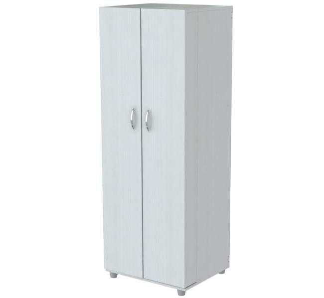 White Finish Wood Storage Cabinet with Two Doors - AFS