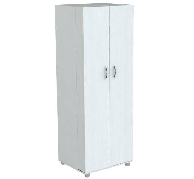 White Finish Wood Storage Cabinet with Two Doors - AFS