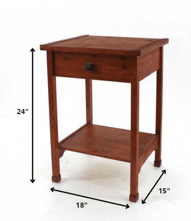 15 x 18 x 24 Cherry 1 Drawer Rustic Wooden - Accent Table - AFS