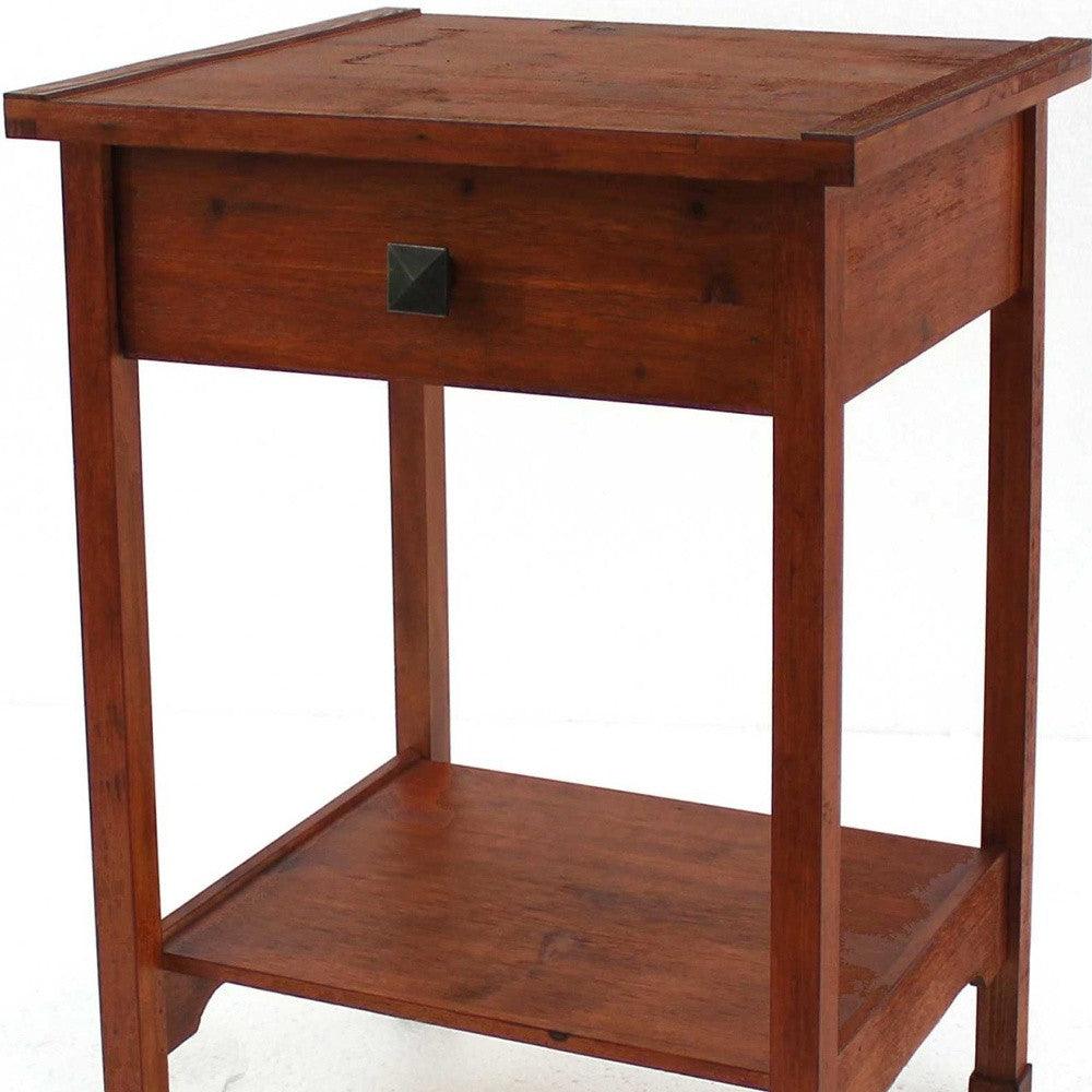 15 x 18 x 24 Cherry 1 Drawer Rustic Wooden - Accent Table - AFS