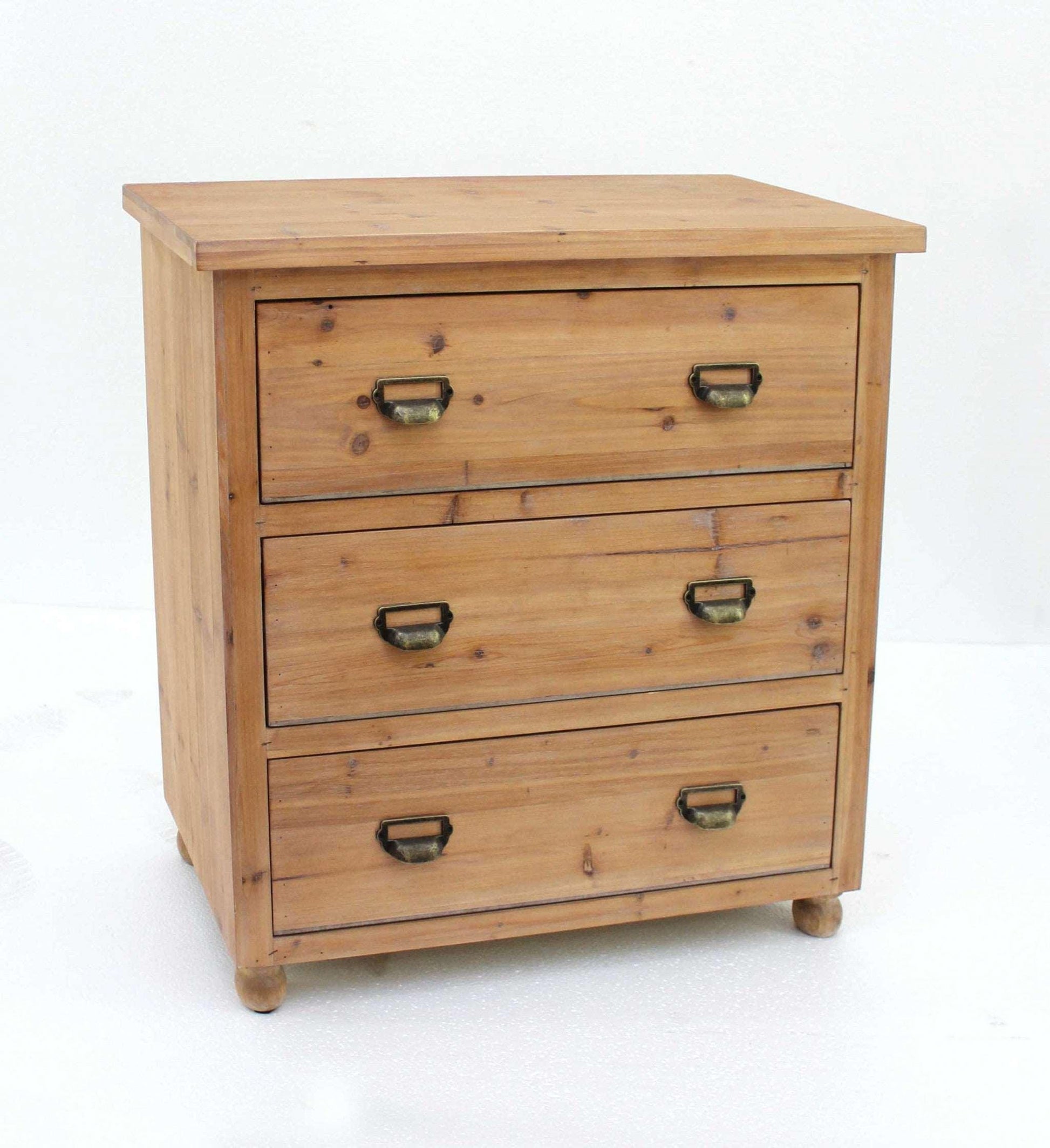 15 x 30 x 30 Natural 3 Drawer Minimalist Loft Wood - Filing Cabinet