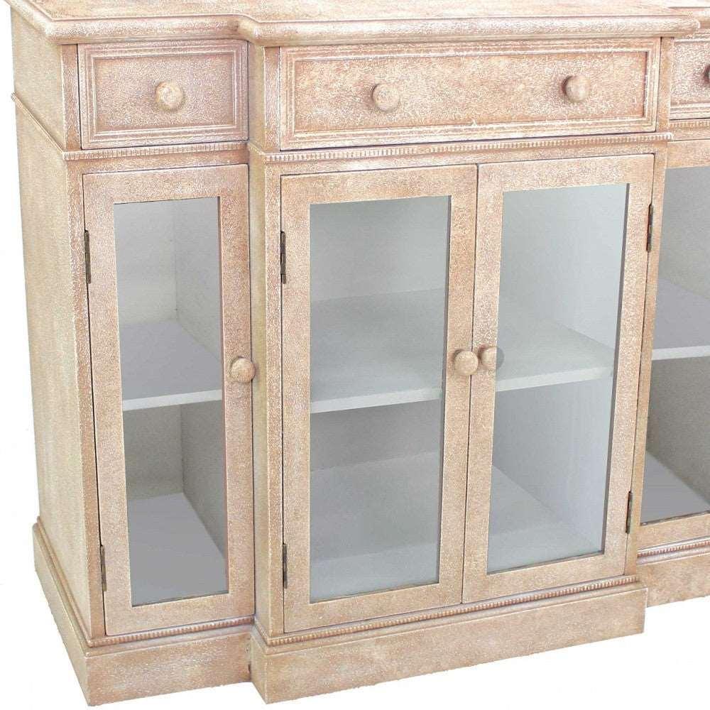 14 x 42 x 34 Beige Vintage French Style Distressed - Hallway Cabinet