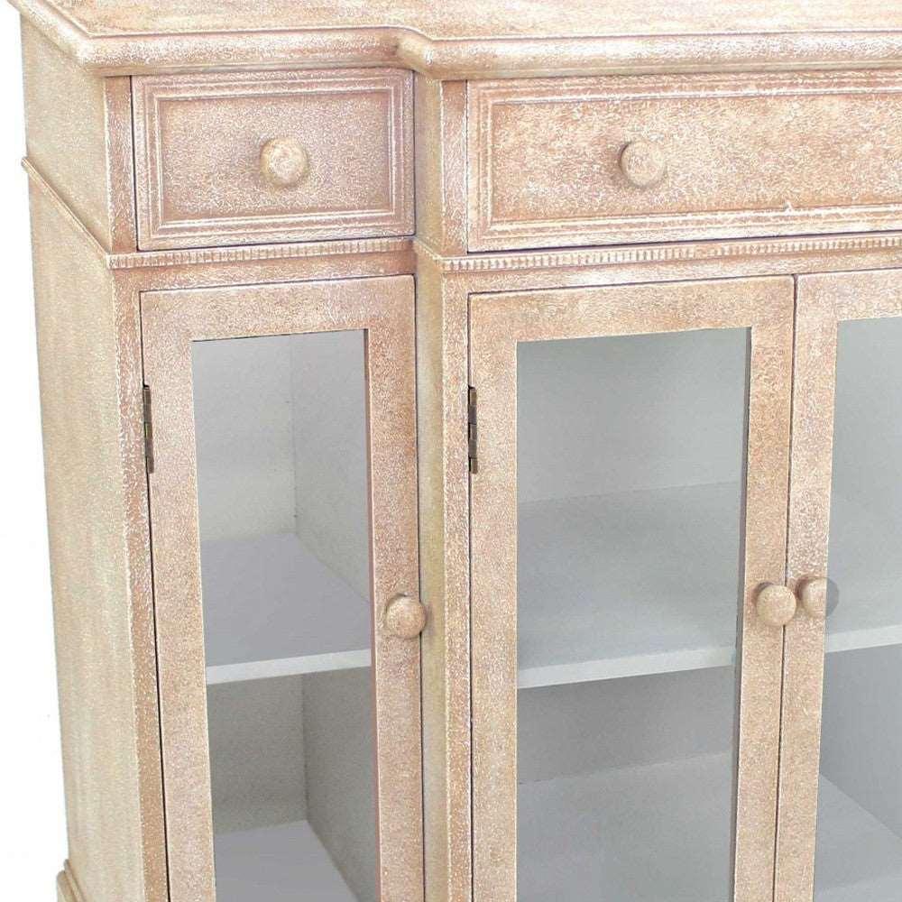 14 x 42 x 34 Beige Vintage French Style Distressed - Hallway Cabinet