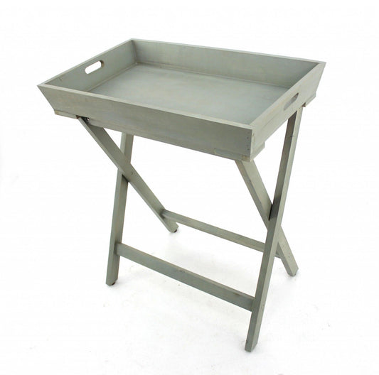 15.5 x 26 x 30 Gray Light Blue Wooden - Serving Table - AFS