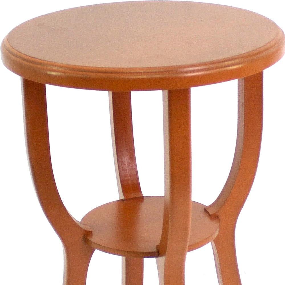 24 X 18 X 18 Bright Orange Country Cottage Style Wooden Stool - AFS