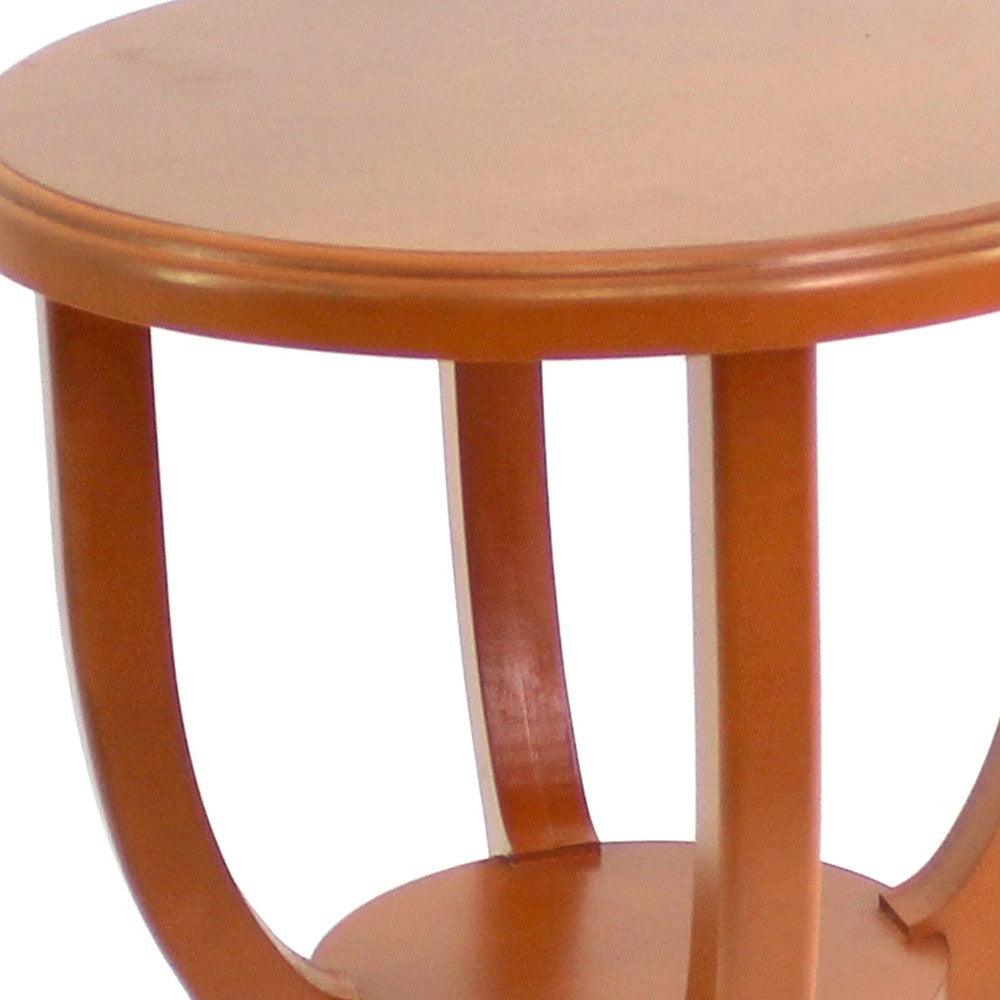 24 X 18 X 18 Bright Orange Country Cottage Style Wooden Stool - AFS