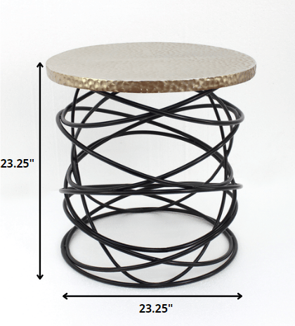 23.25 x 23.25 x 23.25 Gold Cable-Shaped Base - Accent Table - AFS