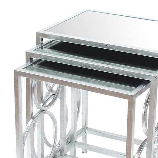 Silver 3 Piece Nesting Table Set - AFS