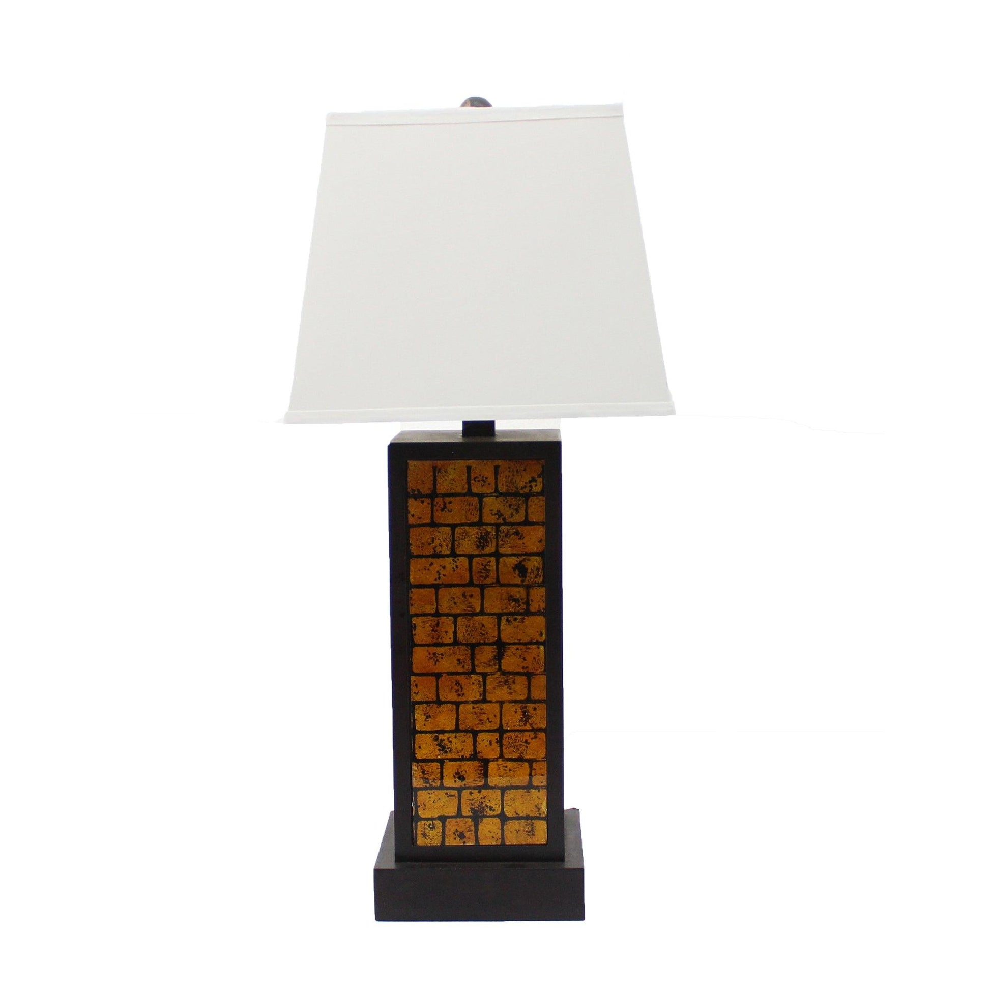 13 x 15 x 30.75 Black Metal With Yellow Brick Pattern - Table Lamp - AFS