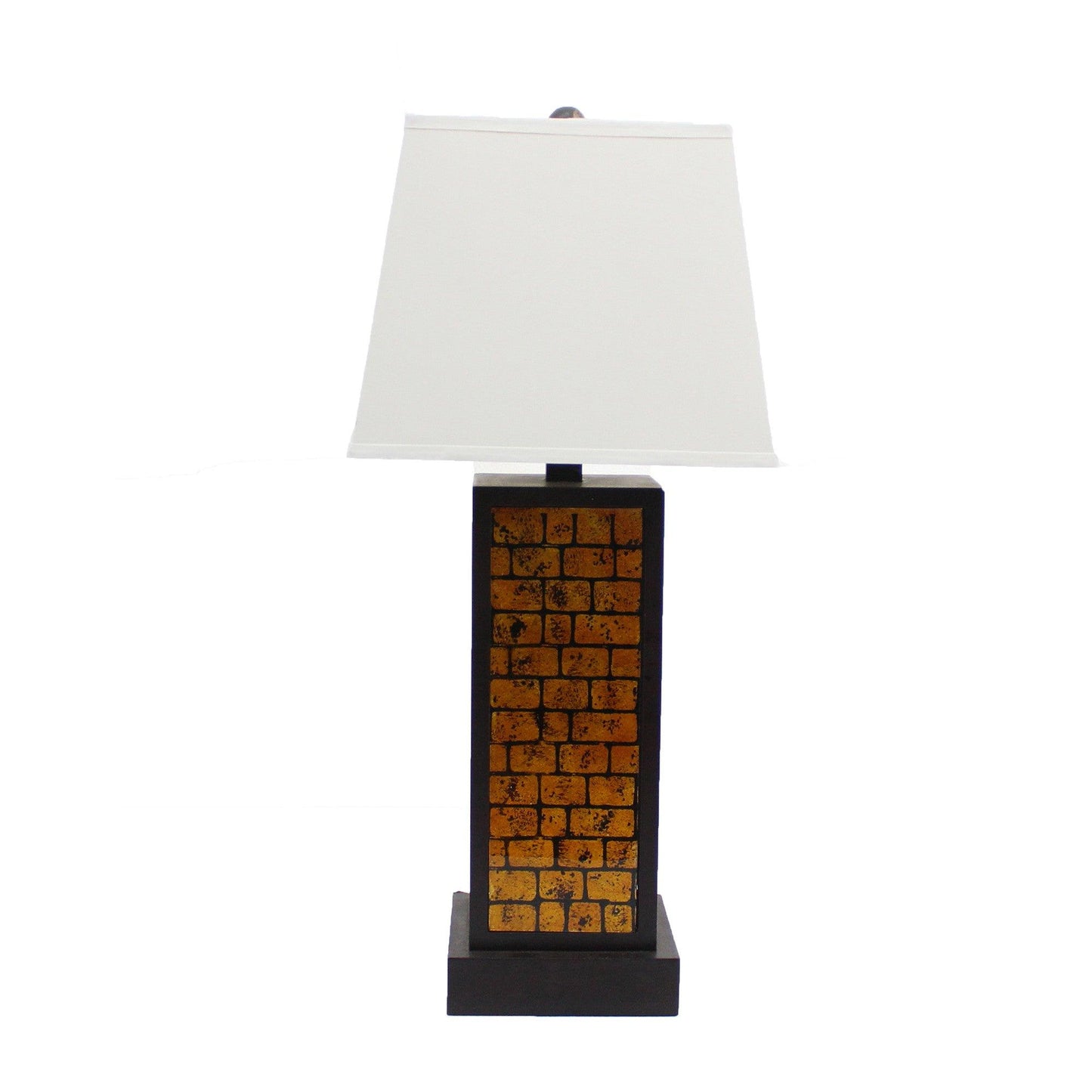 13 x 15 x 30.75 Black Metal With Yellow Brick Pattern - Table Lamp - AFS