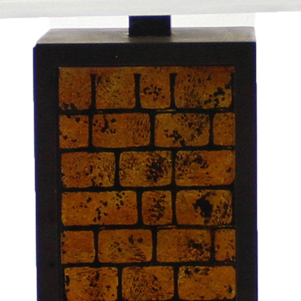 13 x 15 x 30.75 Black Metal With Yellow Brick Pattern - Table Lamp - AFS