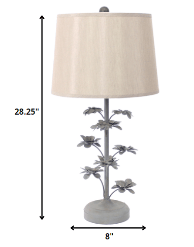 8 x 12 x 28 Gray Rustic Flowering Tree - Table Lamp - AFS