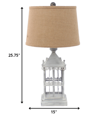 15 x 12 x 25.75 Gray Country Cottage Castle - Table Lamp - AFS