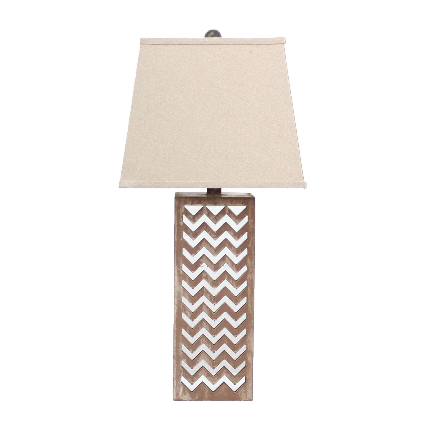 6 x 6 x 27.5 Tan Metal Mirror - Table Lamp - AFS