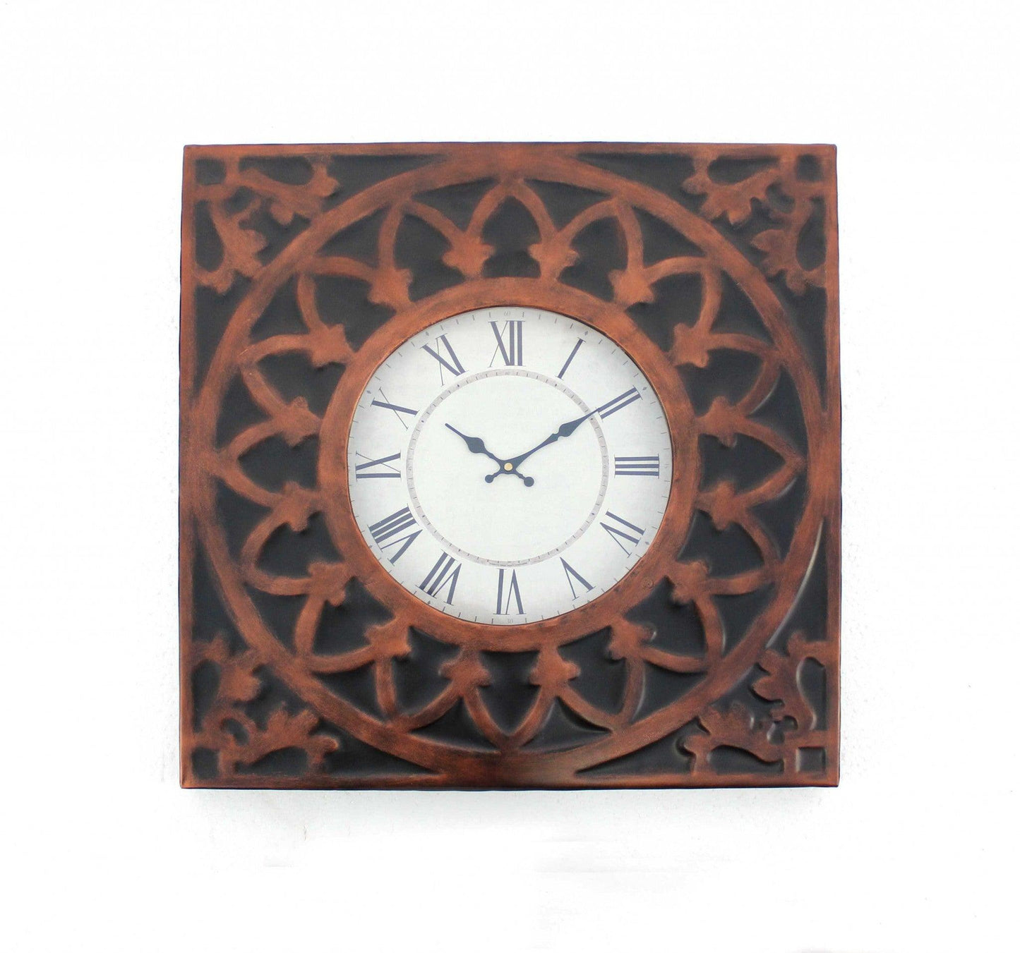 22.75 x 22.75 x 2 Bronze Vintage Metal - Wall Clock - AFS