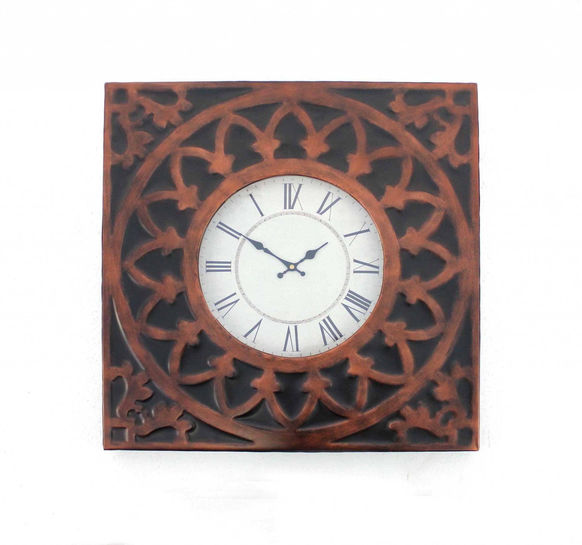 22.75 x 22.75 x 2 Bronze Vintage Metal - Wall Clock - AFS