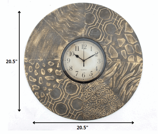 1.75 X 20.5 X 20.5 Vintage Round Metal Wall Clock