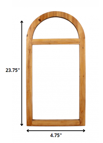 4.75 x 23.75 x 1.25 Brown Rustic With Minimalist Window Frame Dressing Mirror - AFS