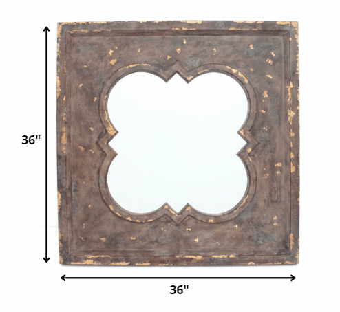 36 x 36 x 1.75 Bronze Vintage Cosmetic With Quadrate Frame - Wall Mirror - AFS