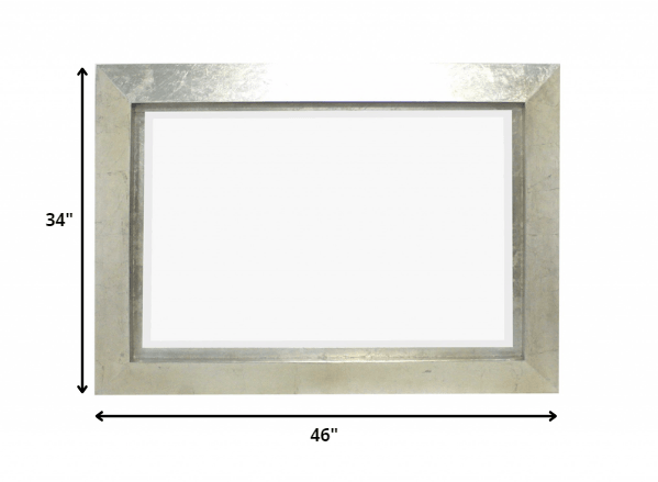 34 x 46 x 2.25 Silver Rectangular Cosmetic Mirror - AFS